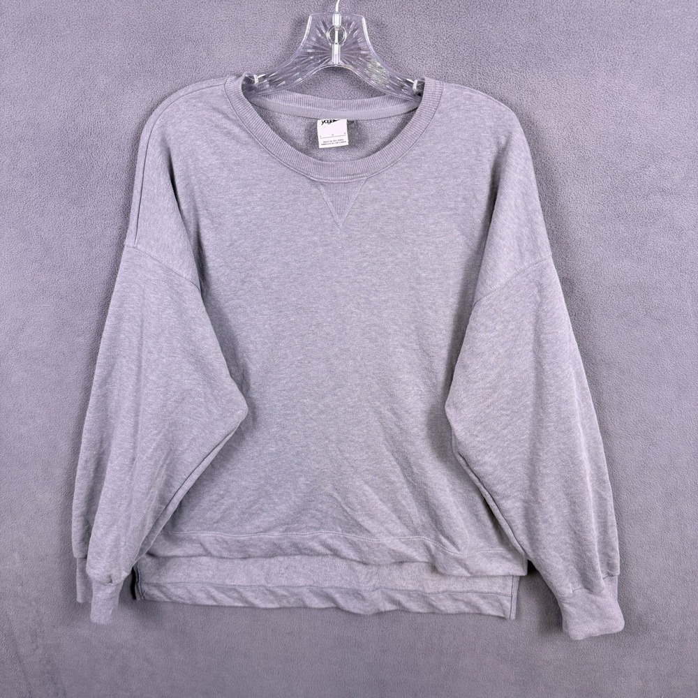 Nike Yoga Sweatshirt Women Large Grey Oversized French‎ Terry Crew CZ9182-073
